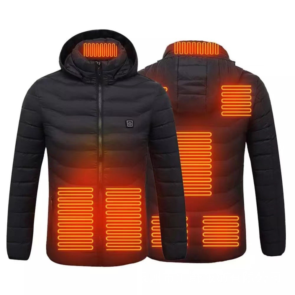 Climenza™ Multi-Zone Smart Heated Jacket – USB-Powered Hooded Heated Cardigan