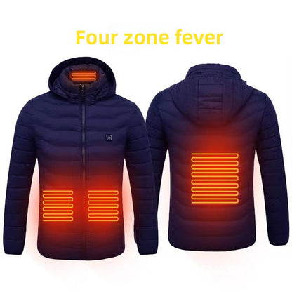Climenza™ Multi-Zone Smart Heated Jacket – USB-Powered Hooded Heated Cardigan
