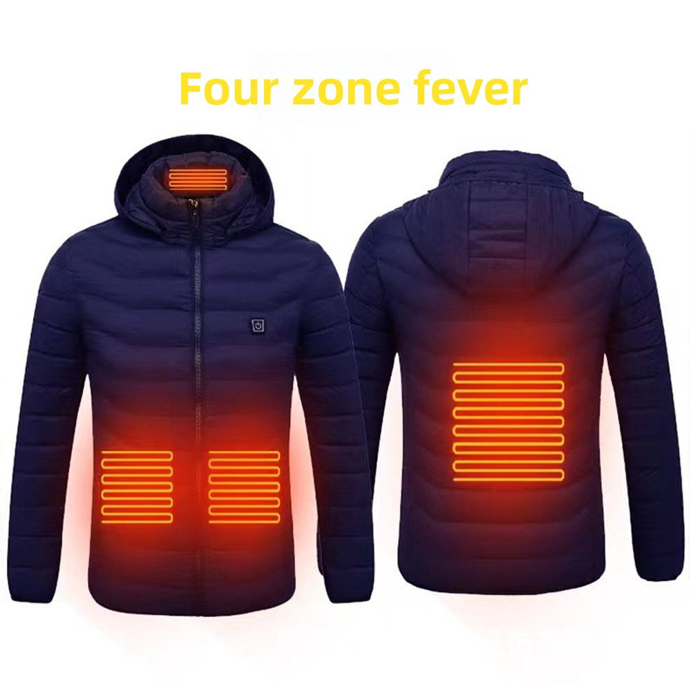 Climenza™ Multi-Zone Smart Heated Jacket – USB-Powered Hooded Heated Cardigan