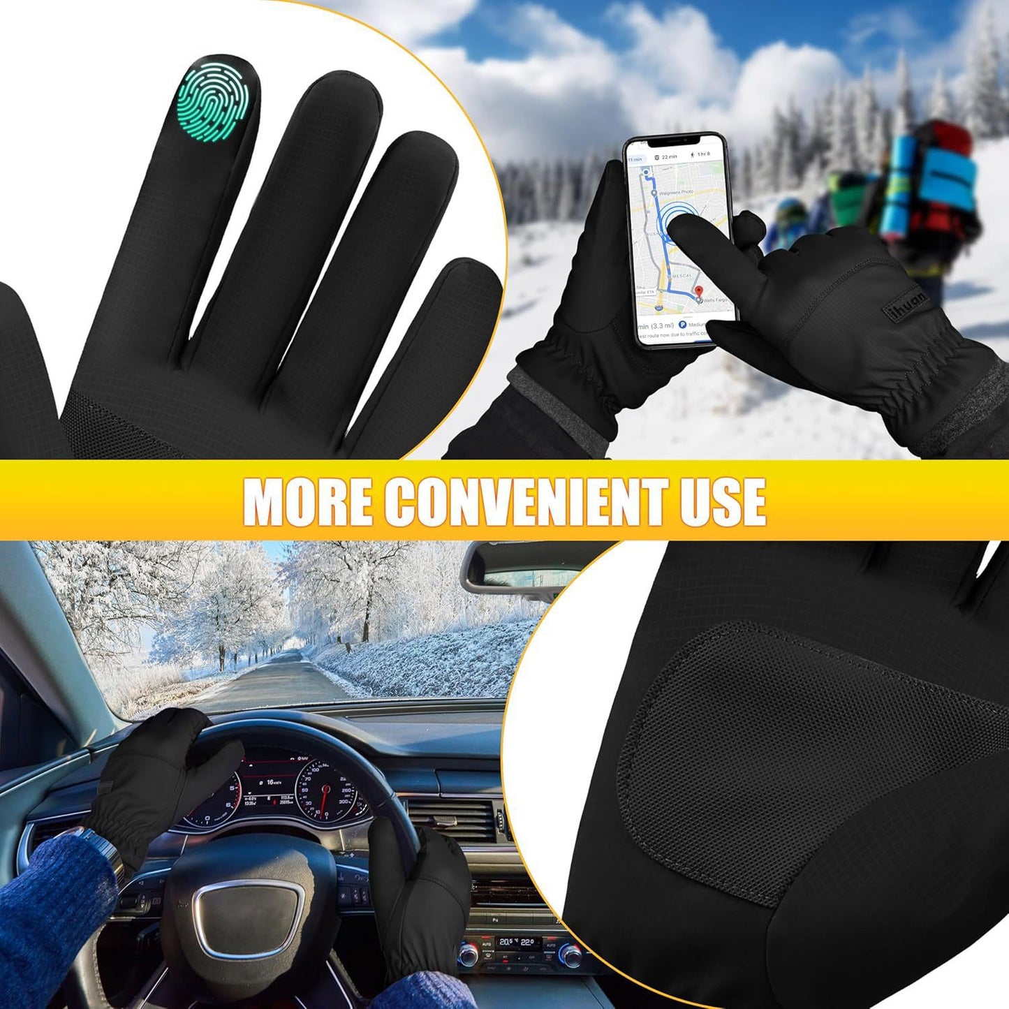 Climenza™ Thermal Gloves – Waterproof, Windproof, Touchscreen-Compatible Cold Weather Gloves”