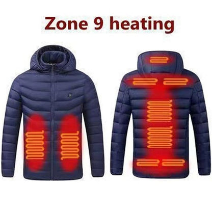 Climenza™ Multi-Zone Smart Heated Jacket – USB-Powered Hooded Heated Cardigan