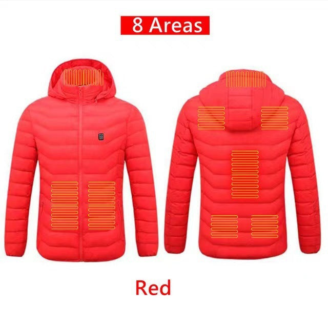 Climenza™ Multi-Zone Smart Heated Jacket – USB-Powered Hooded Heated Cardigan