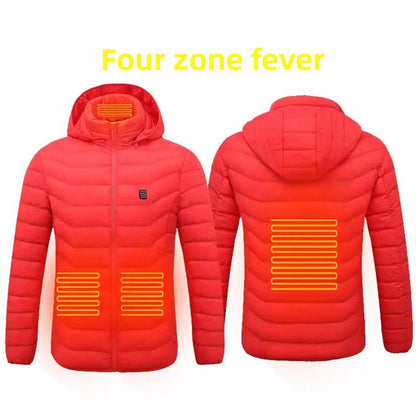 Climenza™ Multi-Zone Smart Heated Jacket – USB-Powered Hooded Heated Cardigan