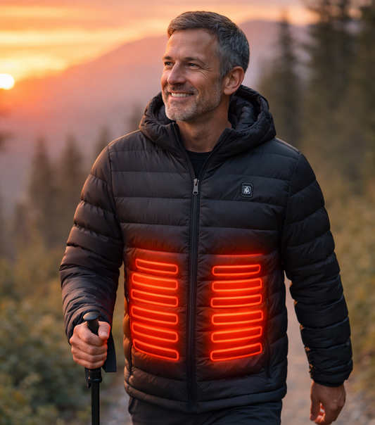 Climenza™ Multi-Zone Smart Heated Jacket – USB-Powered Hooded Heated Cardigan