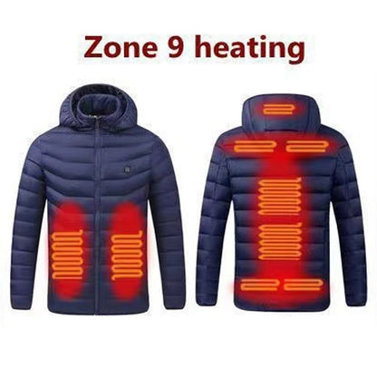 Climenza™ Multi-Zone Smart Heated Jacket – USB-Powered Hooded Heated Cardigan