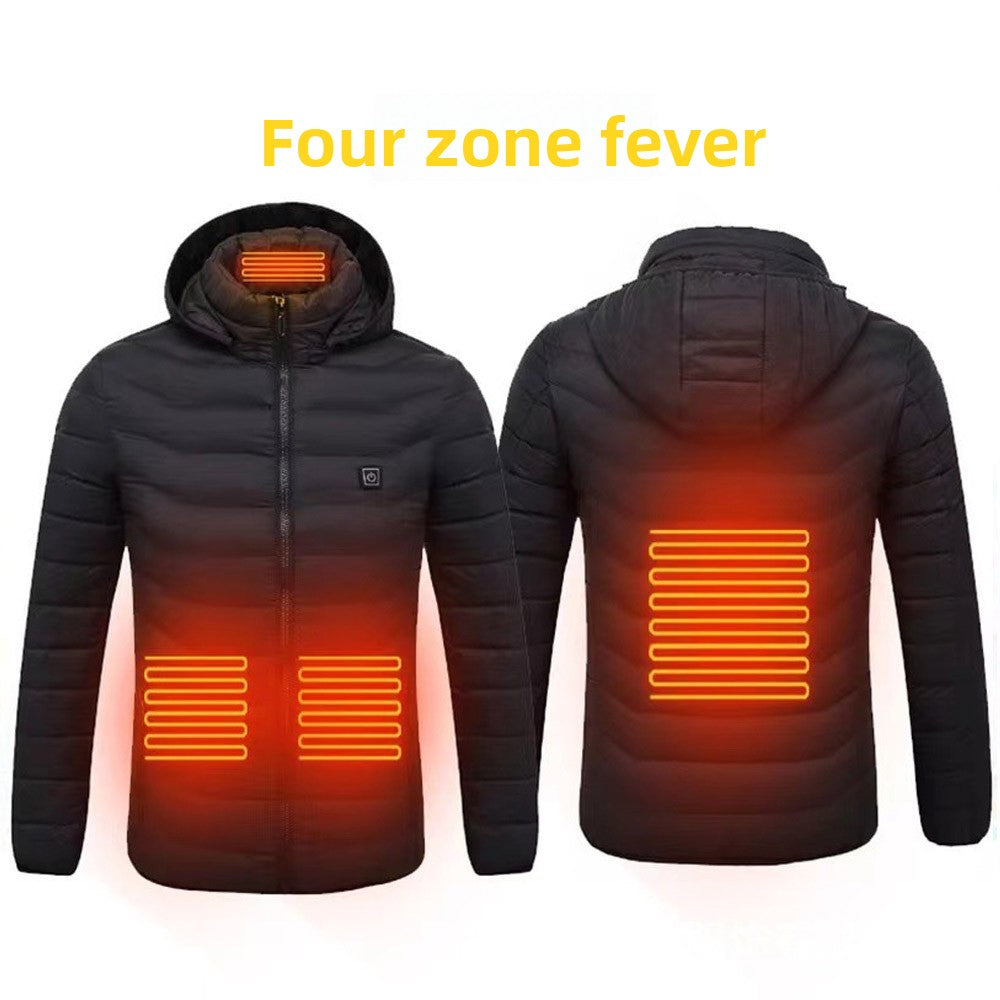 Climenza™ Multi-Zone Smart Heated Jacket – USB-Powered Hooded Heated Cardigan