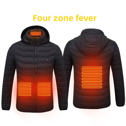Climenza™ Multi-Zone Smart Heated Jacket – USB-Powered Hooded Heated Cardigan