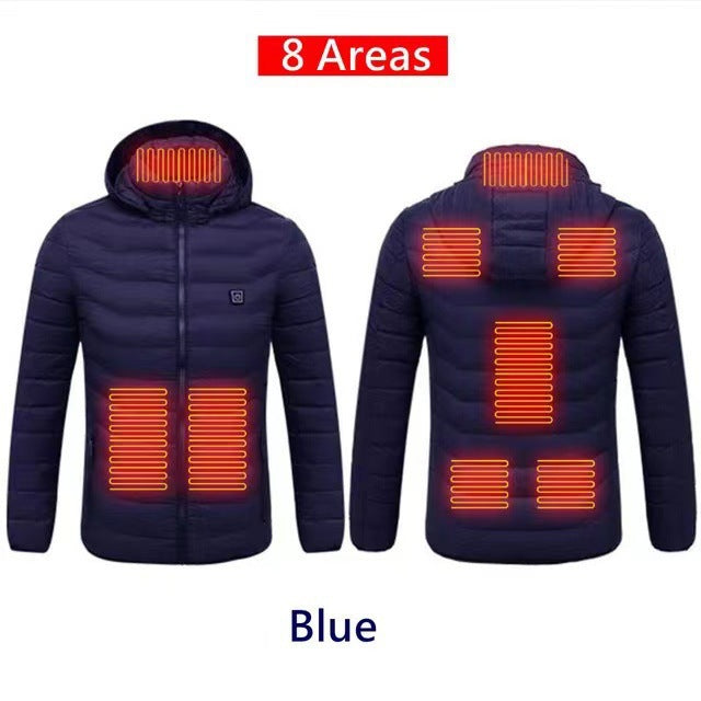 Climenza™ Multi-Zone Smart Heated Jacket – USB-Powered Hooded Heated Cardigan